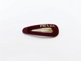 Prada hair clips borgogna