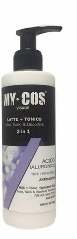 My.Cos visage latte detergente + tonico con acido ialuronico da 200 ml