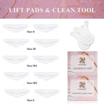 Lash Pads & Clean Tool set bigodini lift trasparenti e pettinini Y