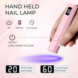 Mini Hand-held UV Nail Lamp rosa