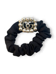 Gucci Beauty elastico per capelli in raso nero e perline