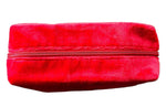 Beauty case in velluto color ciliegia di Enrico Coveri