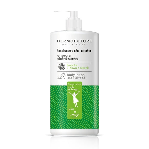 Dermofuture Daily Care lozione corpo energizzante con lime e olio d'oliva per pelli secche da 480 ml