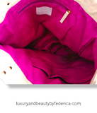 Stefanel shopping bag rosa cipria con interno fuxia vintage Stefanel
